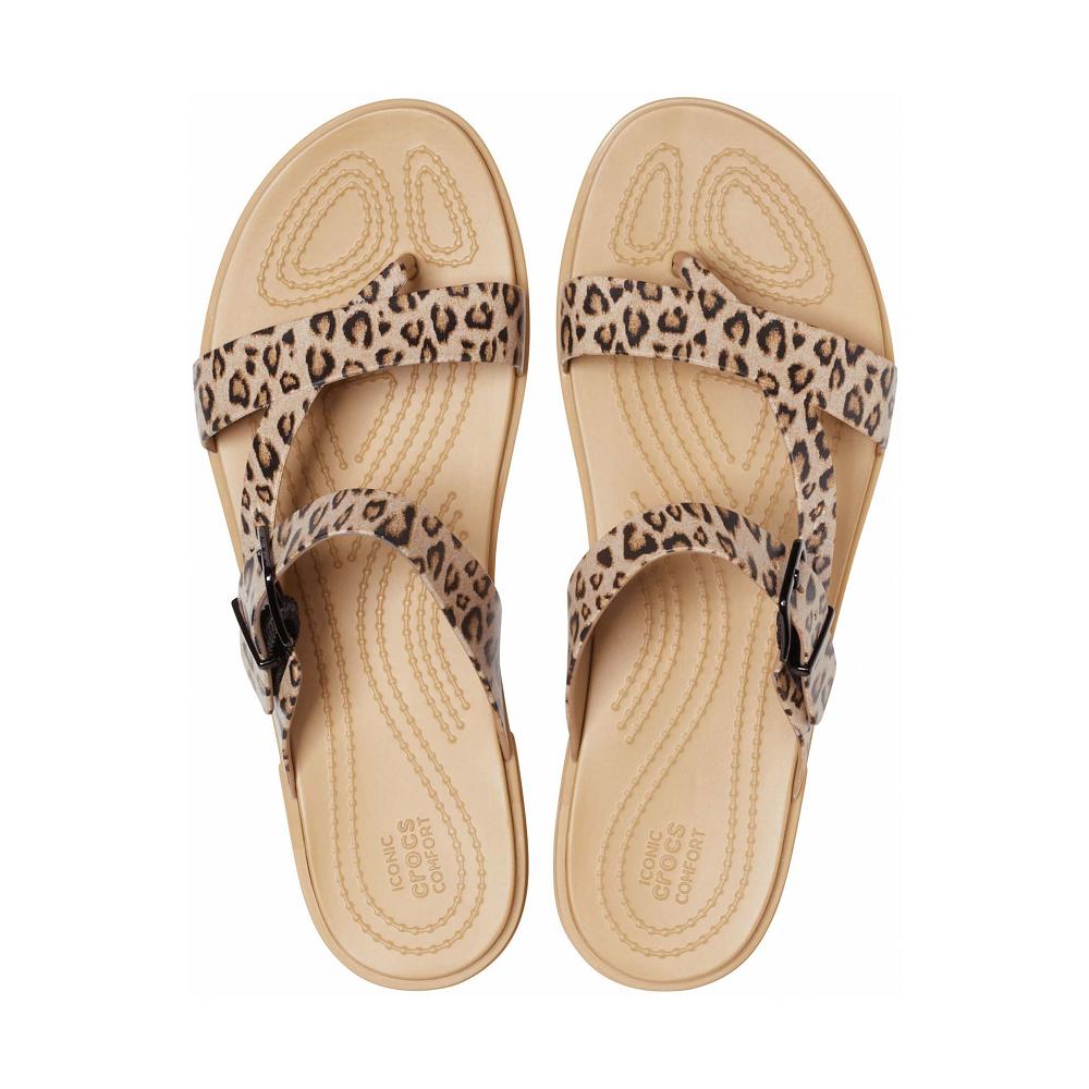 Brown Women's Crocs Tulum Toe Post Sandals | NZ 0492BEXC